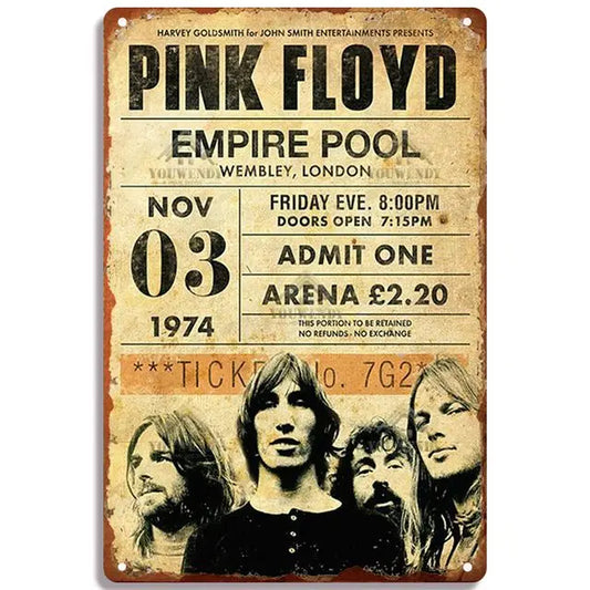 Pink Floyd 1974 Wembley Empire Pool Metal Poster
