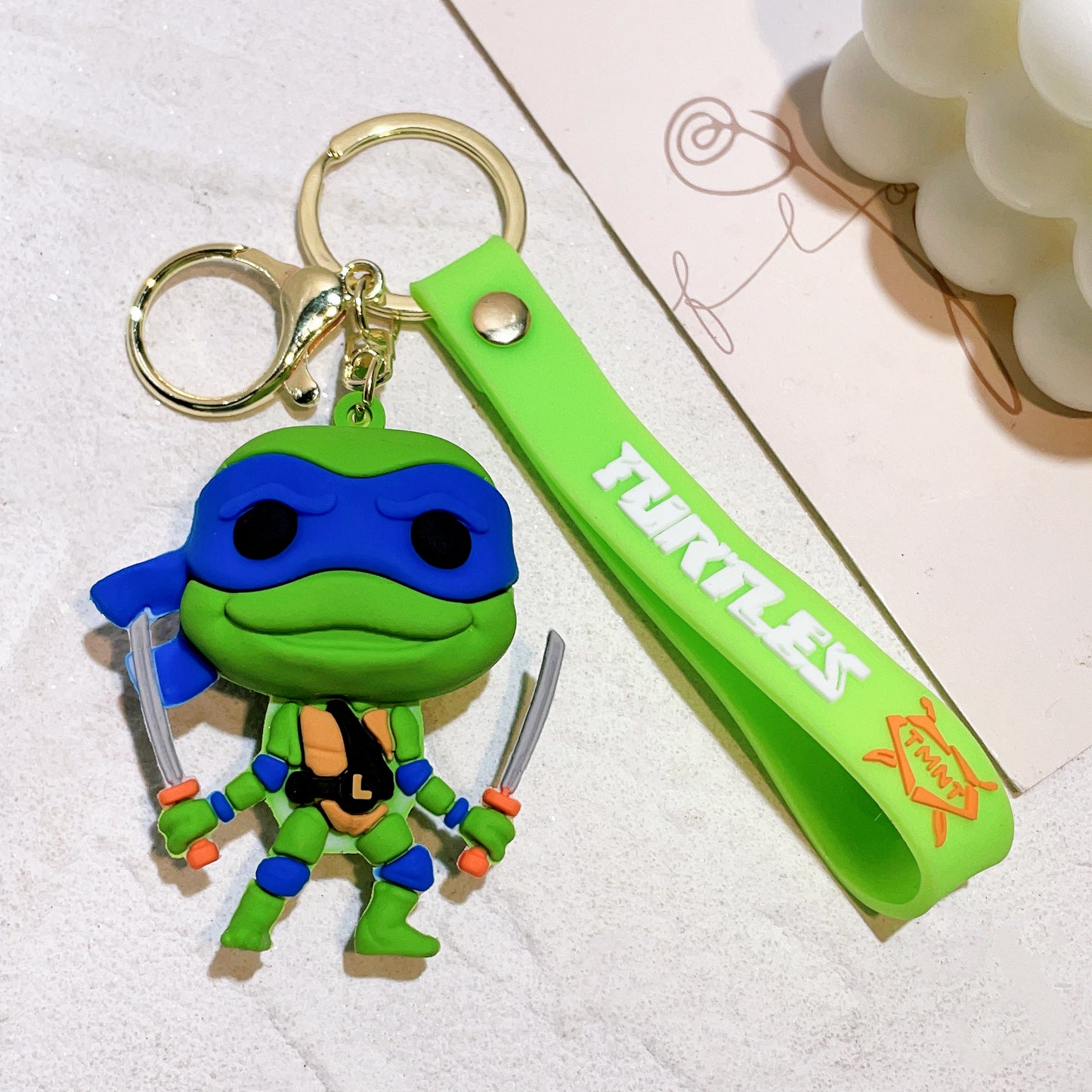 TMNT 3D Keychain Collection – Premium Ninja Turtles Chibi Keyrings with Wrist Strap