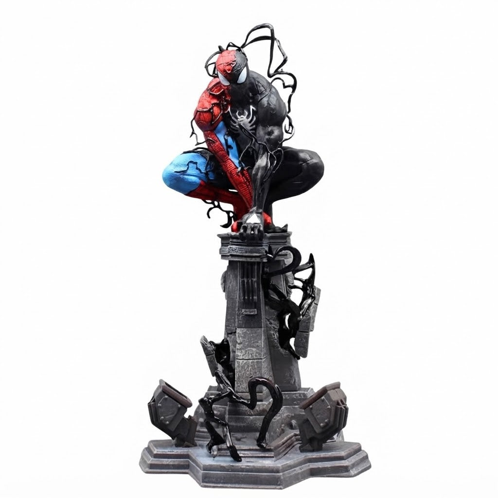 Spider-Man vs Symbiote Transition Collectible Figurine – Premium Diorama Statue Model | Geekzilla