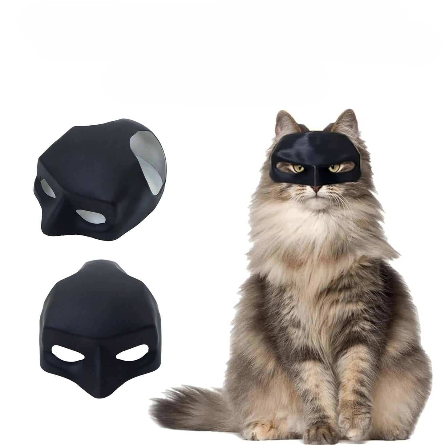 Batman Vengeance Pet Mask – Matte Black Cinematic Cowl for Cats | Geekzilla