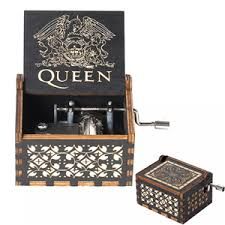 Queen Band Hand-Cranked Wooden Music Box | Bohemian Rhapsody