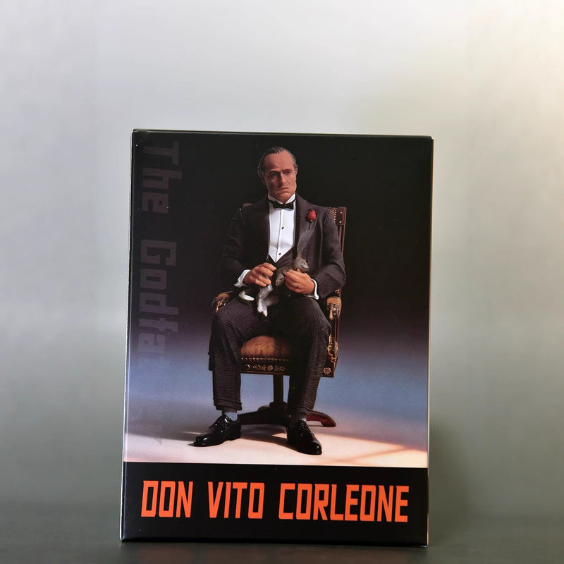 The Godfather Don Vito Corleone Collectible Figure – Premium Cinema Statue with Armchair & Cat