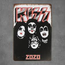 Retro KISS Concert Metal Poster – Premium ZOZO Vintage Glam Rock Tin Sign Wall Art