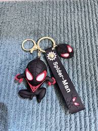 Spider-Man Miles Morales Keychain – Premium 3D PVC Figure Keyring with Wrist Strap