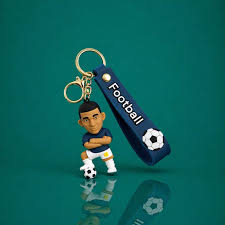 Kylian Mbappe 3D Keychain – Premium Football Star Figure Keyring with Wrist Strap