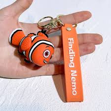 Disney Finding Nemo 3D Keychain – Premium Clownfish Chibi Keyring with Wrist Strap