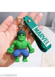 Marvel Incredible Hulk 3D Keychain – Premium Chibi Superhero Keyring with Wrist Strap