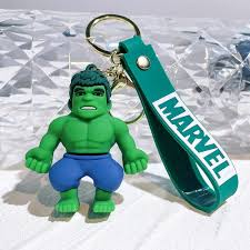 Marvel Incredible Hulk 3D Keychain – Premium Chibi Superhero Keyring with Wrist Strap