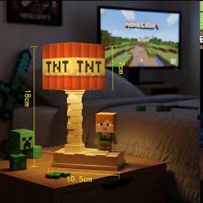 Retro Pixel Block Bedside Desk Lamp – Premium Crafting Universe Table Night Light | Geekzilla