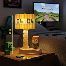 Retro Pixel Block Bedside Desk Lamp – Premium Crafting Universe Table Night Light | Geekzilla