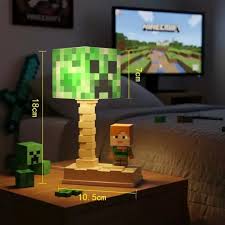 Retro Pixel Block Bedside Desk Lamp – Premium Crafting Universe Table Night Light | Geekzilla