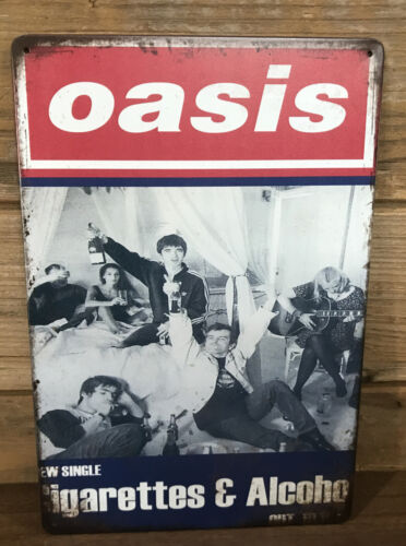 Oasis "Cigarettes & Alcohol" Vintage Metal Poster