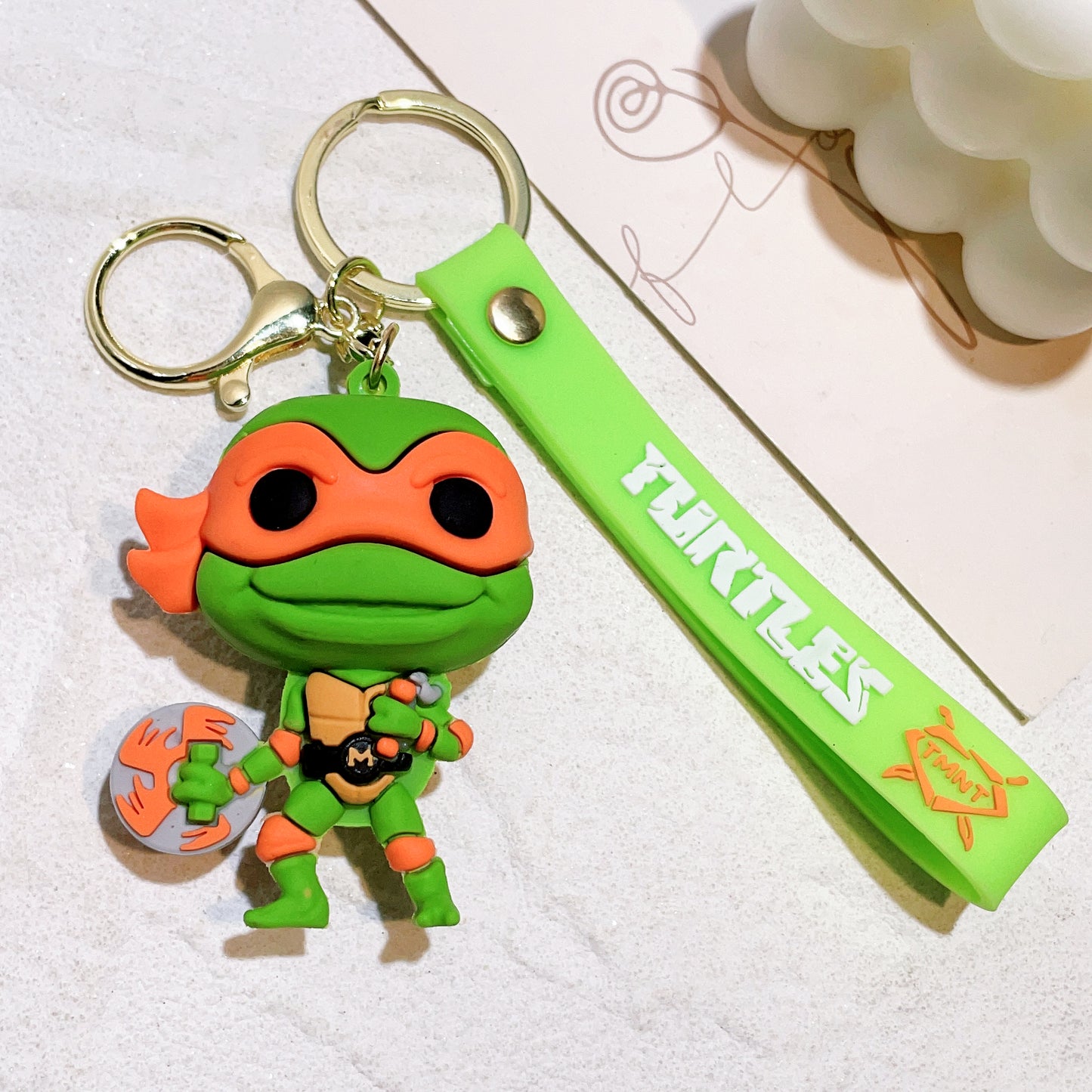 TMNT 3D Keychain Collection – Premium Ninja Turtles Chibi Keyrings with Wrist Strap