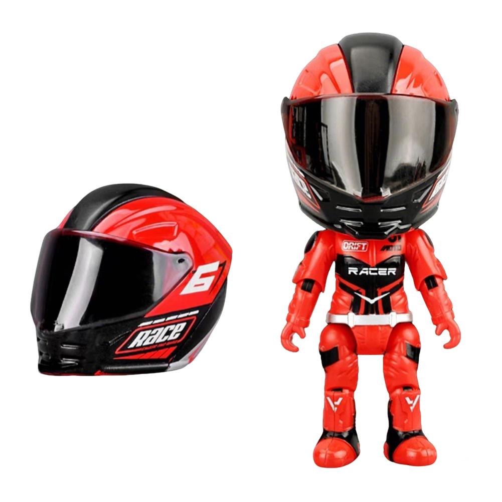Moto Rider Q-Spec Action Figure – Simulated Helmet Racing Doll Model | Geekzilla