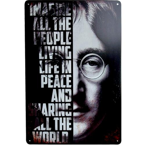 John Lennon "Imagine" Lyrics Metal Poster.