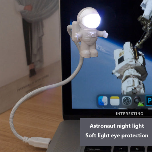 Astronaut LED Lamp – Flexible USB Night Light for Desk & Bedroom