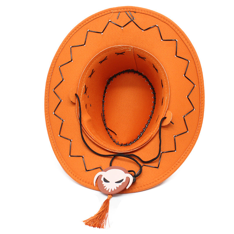 Portgas D. Ace Cowboy Hat | One Piece Anime Cosplay Accessory with Badges | Geekzillaa