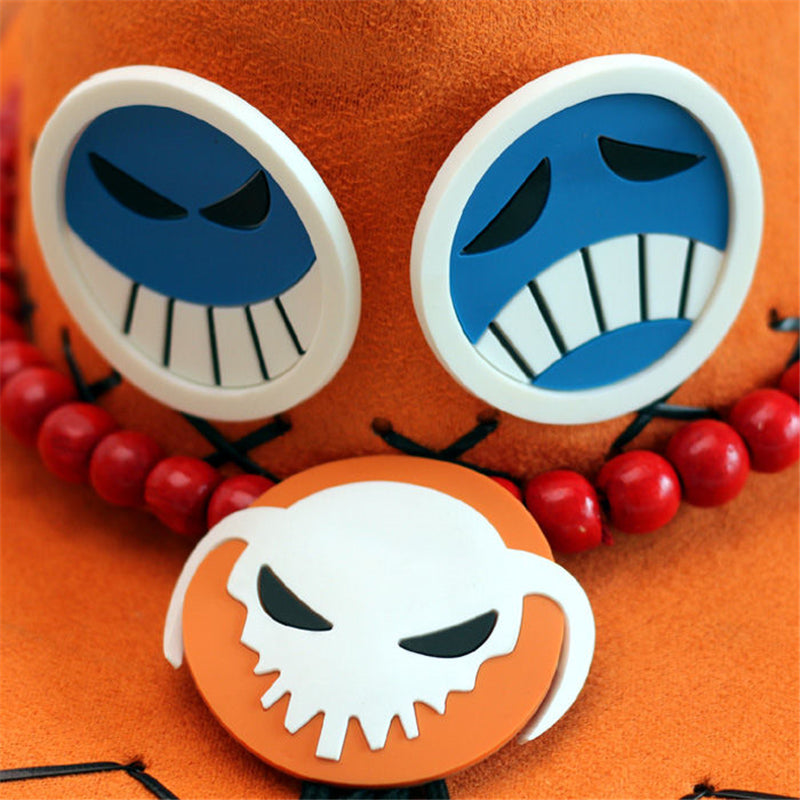 Portgas D. Ace Cowboy Hat | One Piece Anime Cosplay Accessory with Badges | Geekzillaa