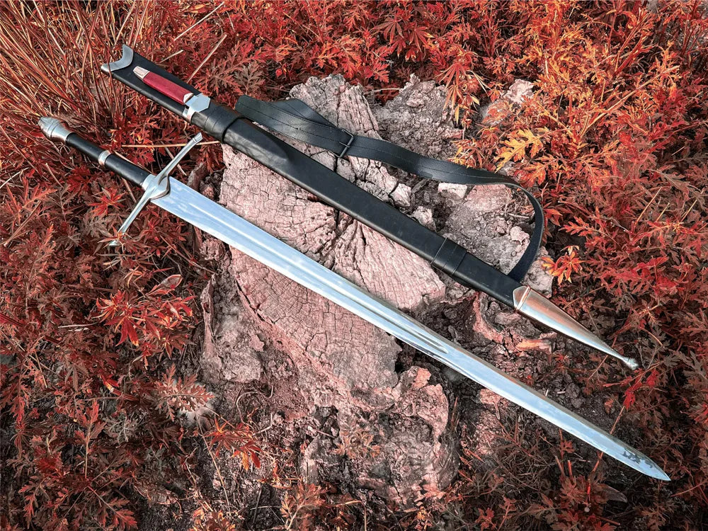 Strider Ranger Sword Replica – Premium Stainless Steel Medieval Fantasy Longsword with Scabbard & Companion Knife