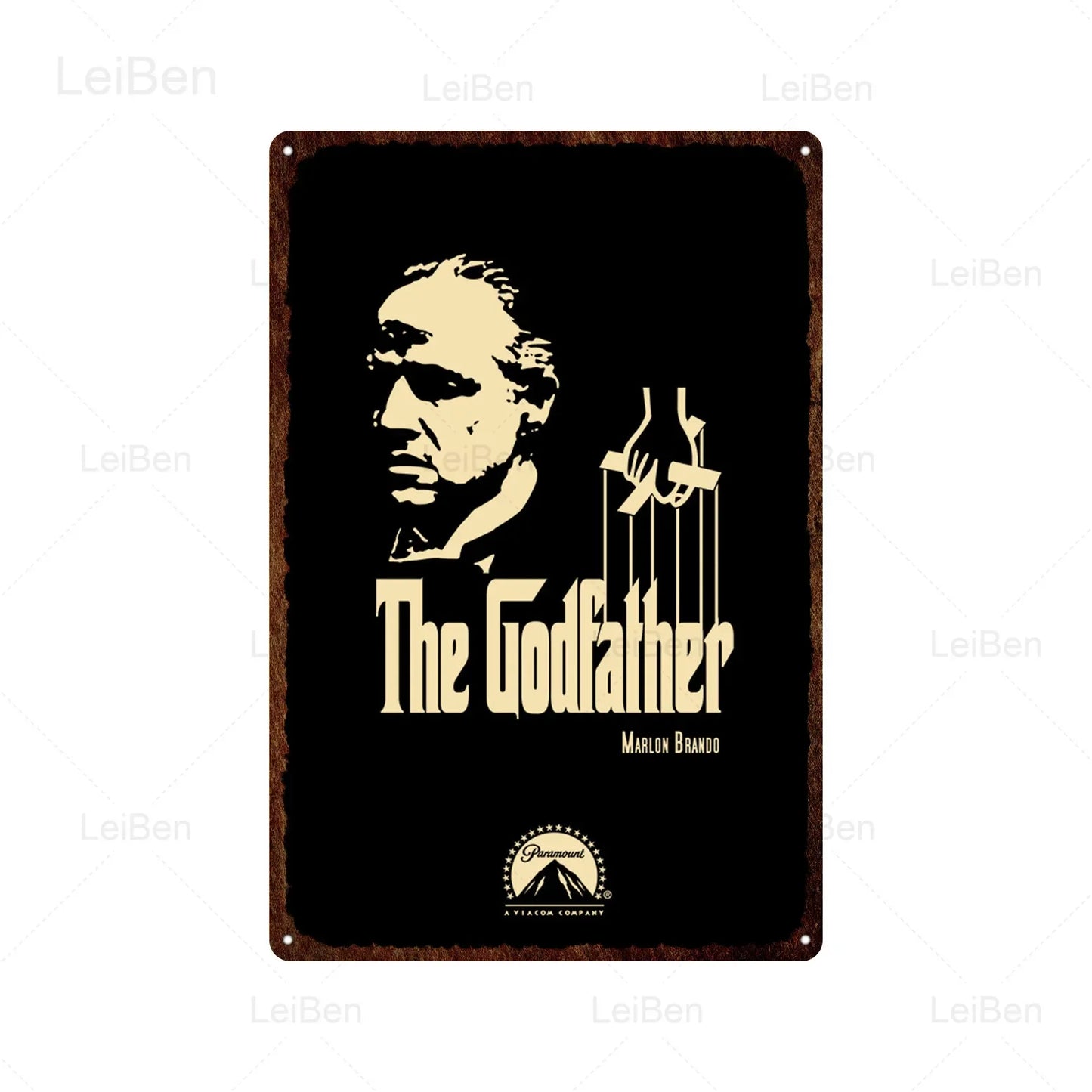 The Godfather Cinematic Metal Poster – Premium Marlon Brando Vintage Crime Drama Tin Sign Wall Art