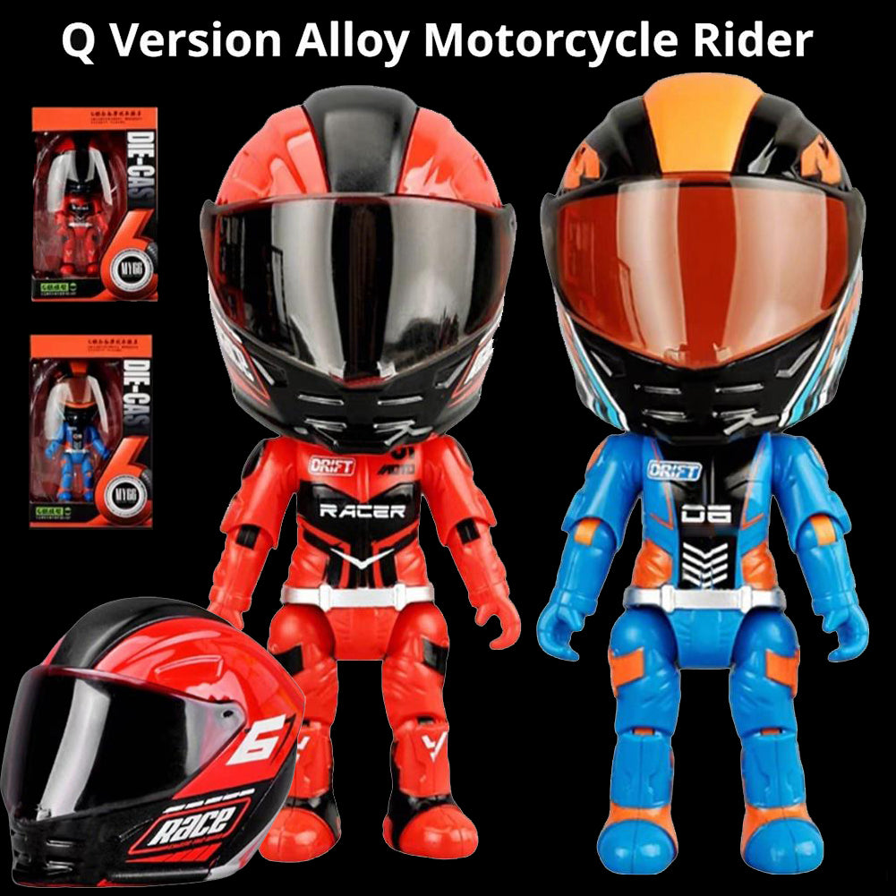 Moto Rider Q-Spec Action Figure – Simulated Helmet Racing Doll Model | Geekzilla