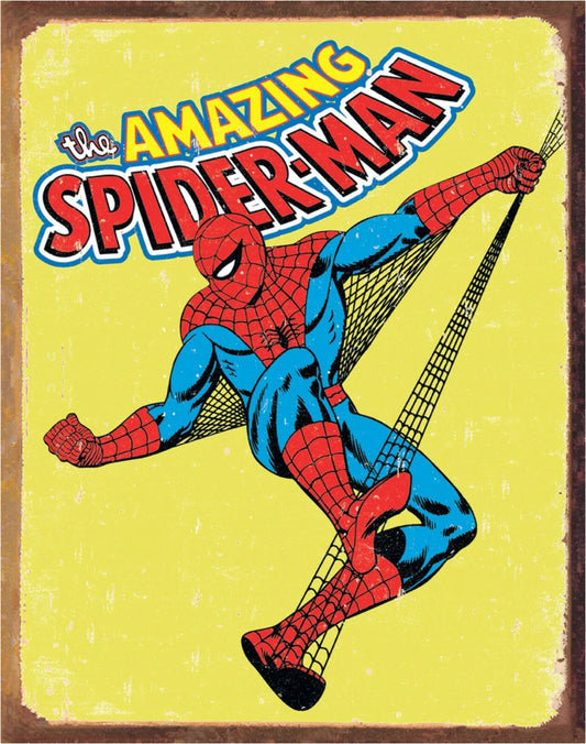The Amazing Spider Man Vintage Comic Metal Poster
