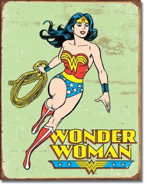 Wonder Woman Classic Comic Metal Poster.