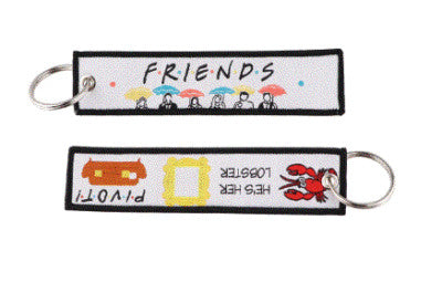 FRIENDS EMBROIDERED CLOTH KEYCHAINS
