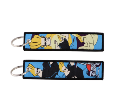 JOHNNY BRAVO EMBROIDERED CLOTH KEYCHAIN
