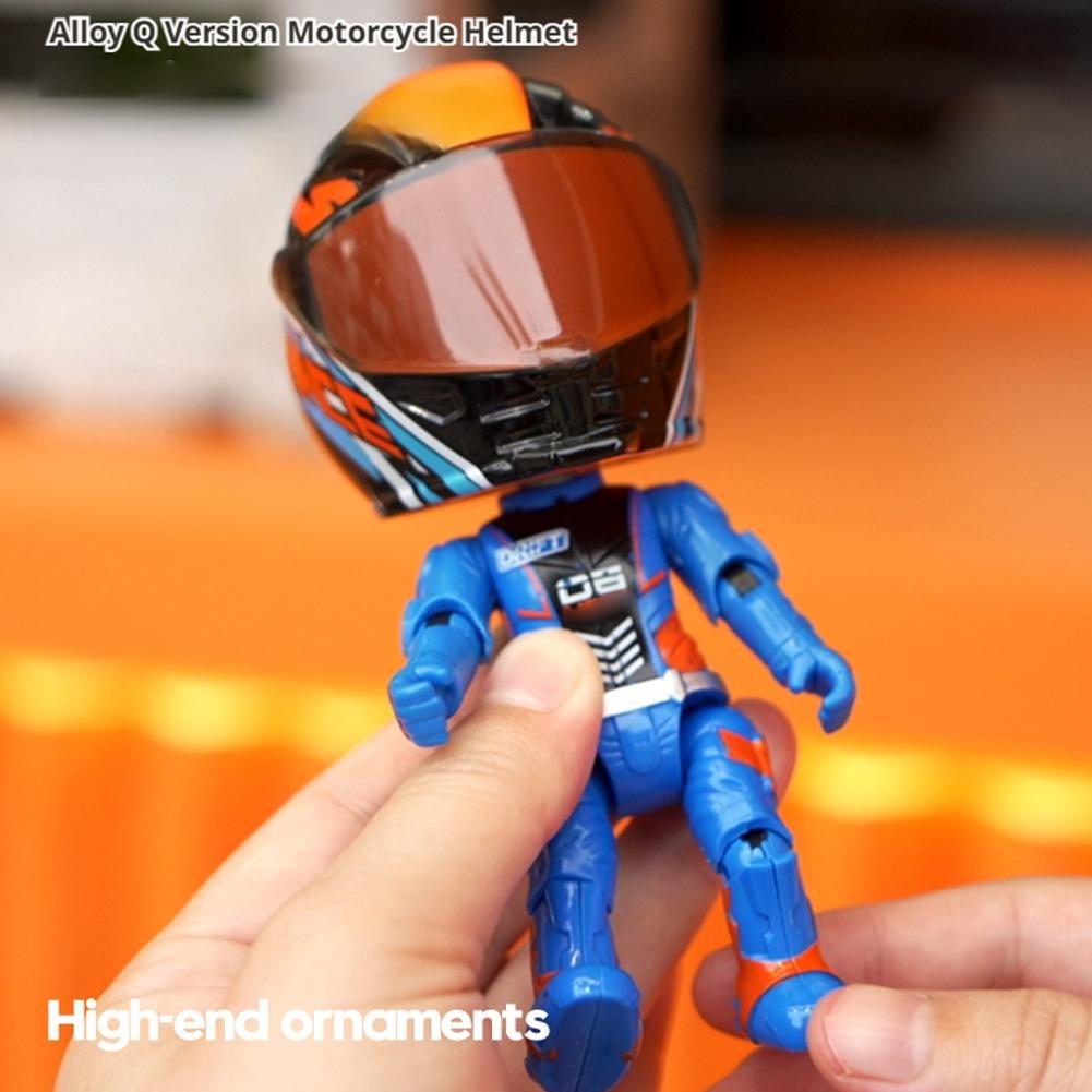 Moto Rider Q-Spec Action Figure – Simulated Helmet Racing Doll Model | Geekzilla