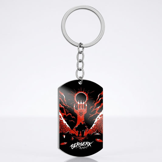 BERSERK "ECLIPSE OF THE GOD HAND" METAL DOG TAG KEYCHAIN