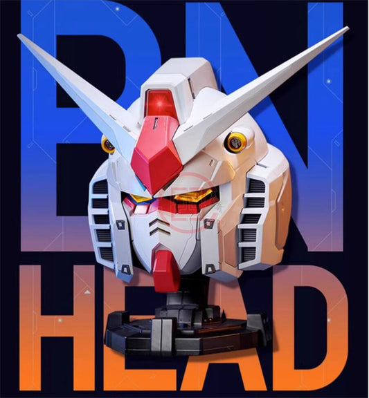 Mecha Gundam Head Bust Collectible Model – LED Light-Up Sci-Fi Display Figurine | Geekzilla