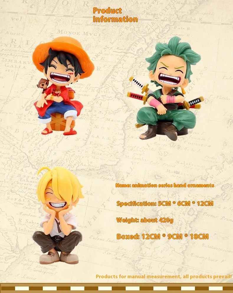 One Piece Figure Set | Luffy & Roronoa Zoro Mini Chibi Statue Straw Hat Pirate Collectibles | Geekzillaa
