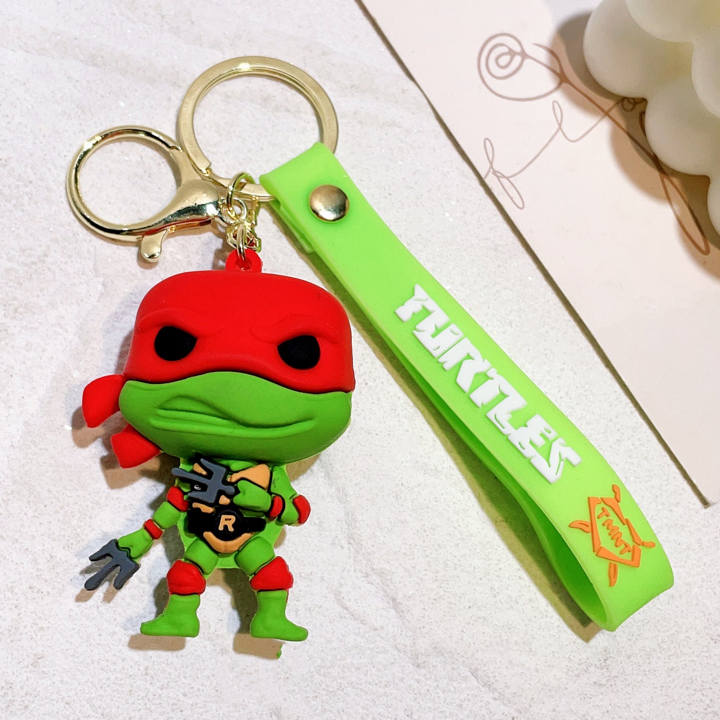 TMNT 3D Keychain Collection – Premium Ninja Turtles Chibi Keyrings with Wrist Strap