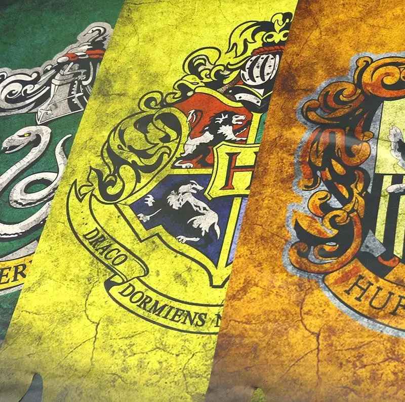 Harry Potter Banner –  Hogwarts Flags (Gryffindor, Slytherin, Hufflepuff, Ravenclaw & School Crest | 75x125cm)